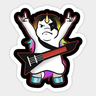 Guitar playing Black Metal Unicorn Sticker